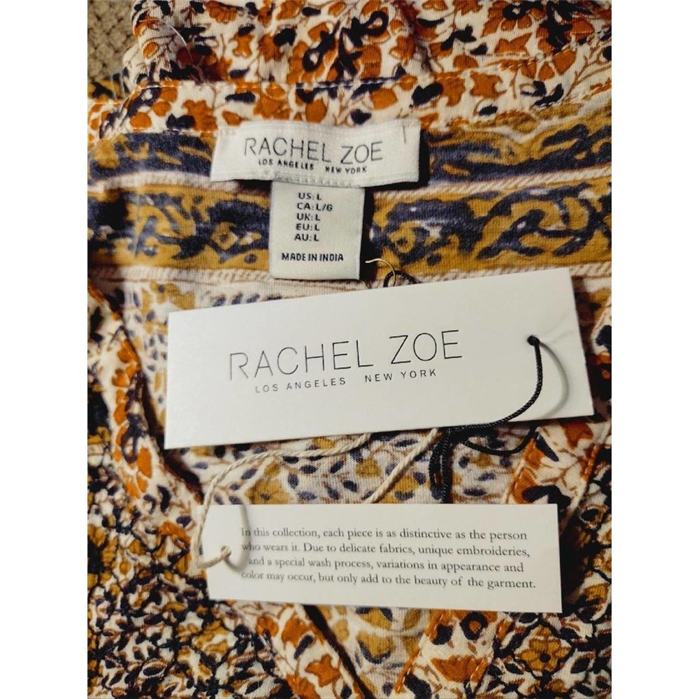 Rachel Zoe Short Sleeve V-neck 100% Cotton Slub Knit Blouse Top Burgandy M - Picture 6 of 12